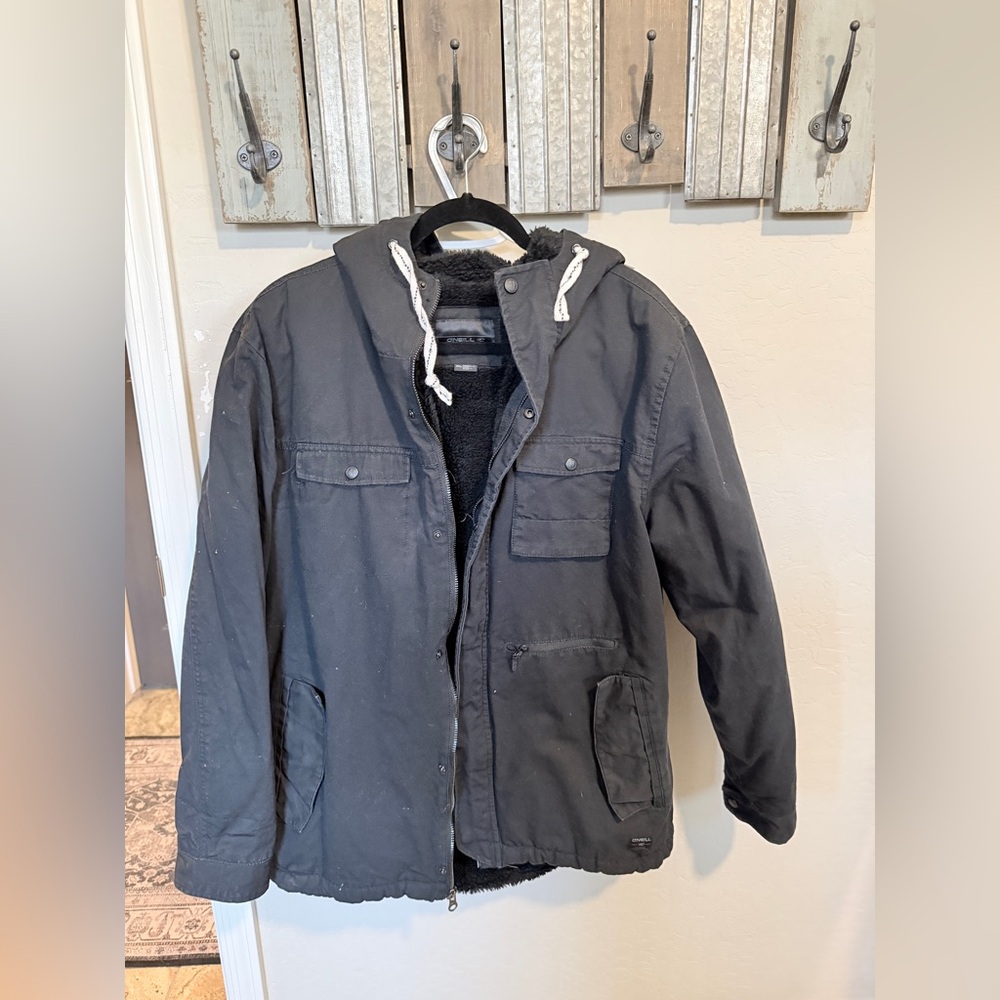 O'Neill Black Hooded Military Jacket
